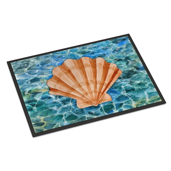 Carolines Treasures 18 x 27 in. Scallop Shell & Water Indoor or Outdoor Mat BB5367MAT - main